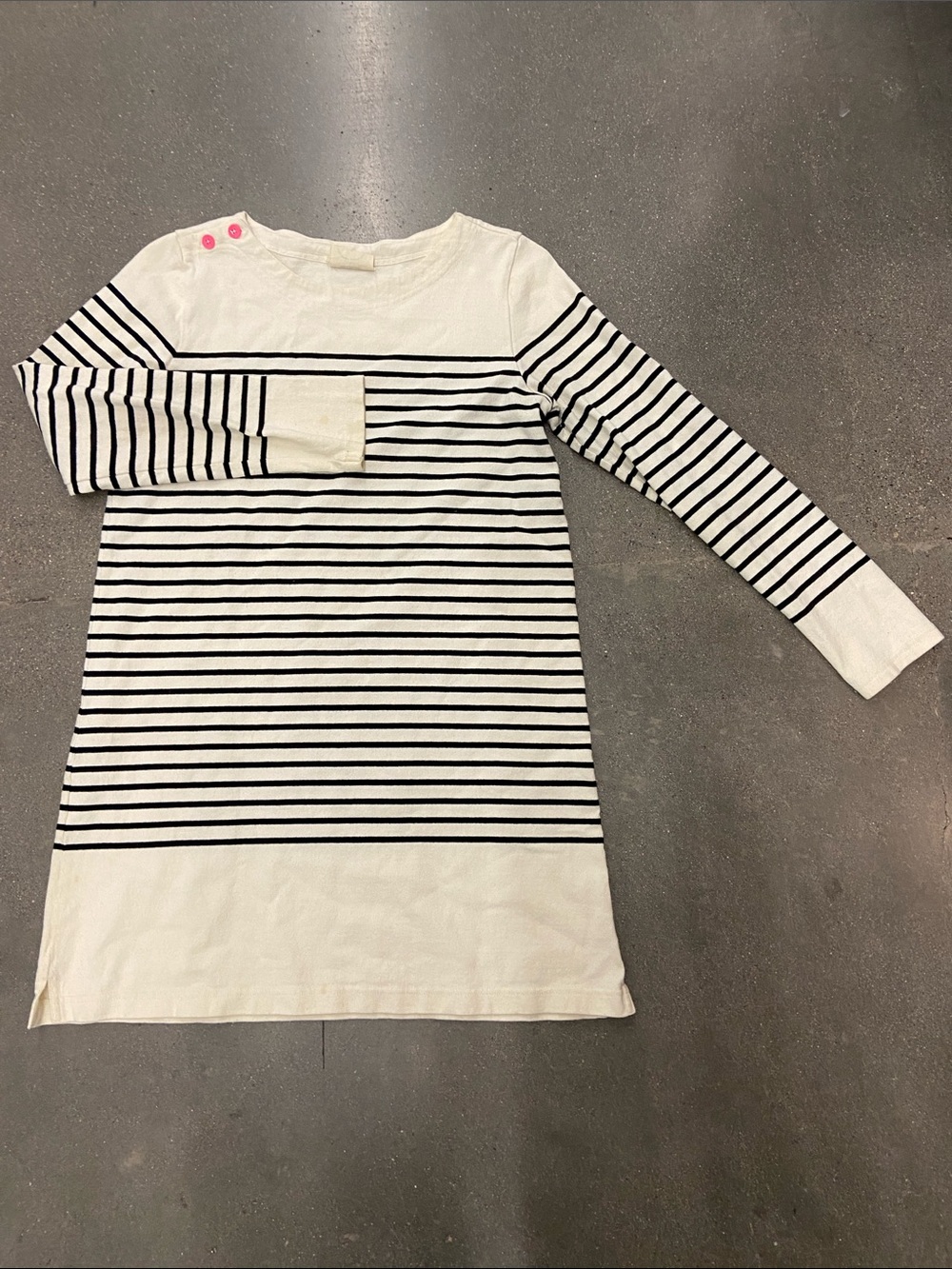 Breton Striped dress Long Sleeve Knit Tunic - White & Black Anthropologie